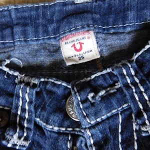 True Religion White Stitch Jeans